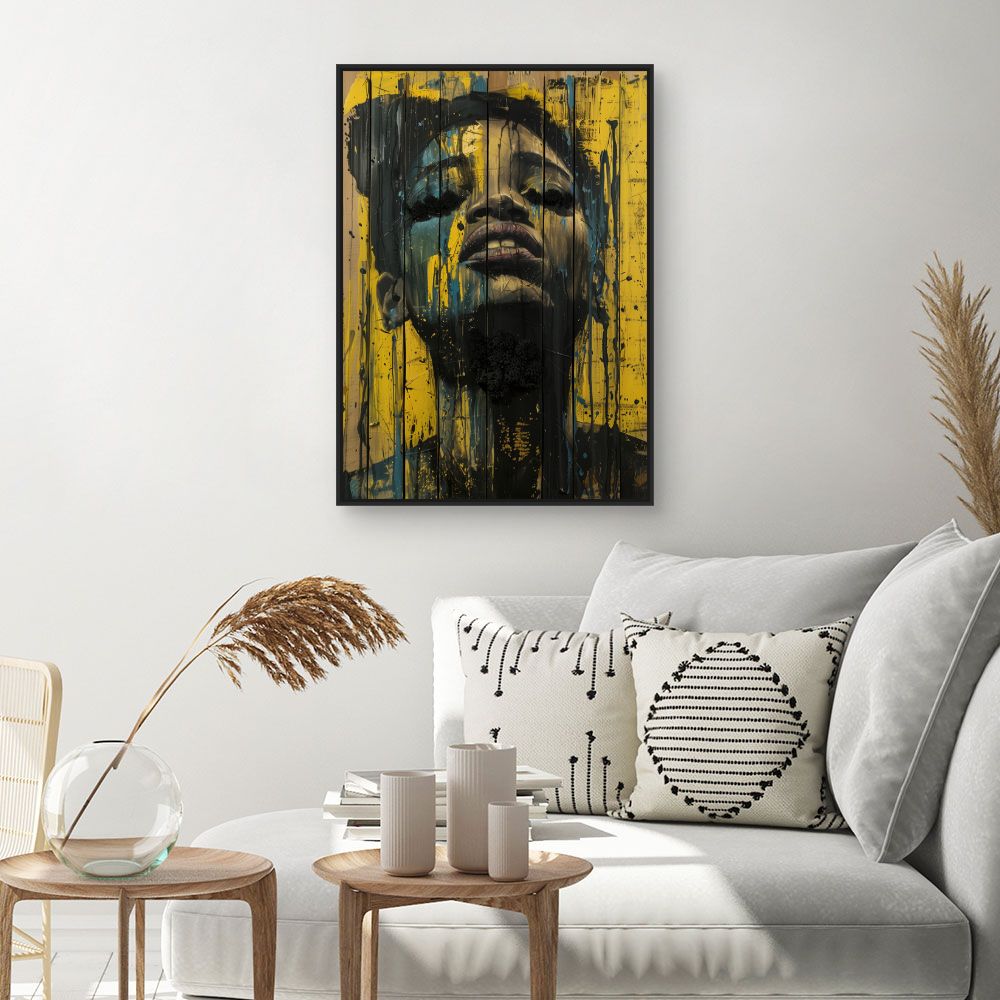 Toile "Portrait expressif vibrant"