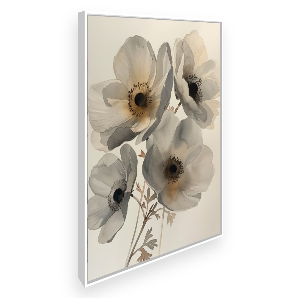 Toile Fleurs délicates – toile cadre blanc (slide 2)