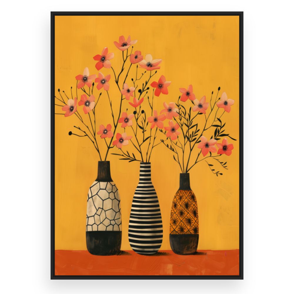 Toile Fleurs en vase – toile cadre noir (slide 3)