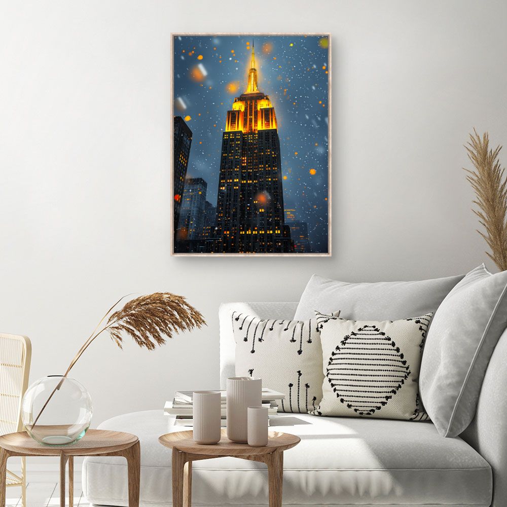 Toile Éclat nocturne urbain – toile cadre naturel (slide 1, 60×90)