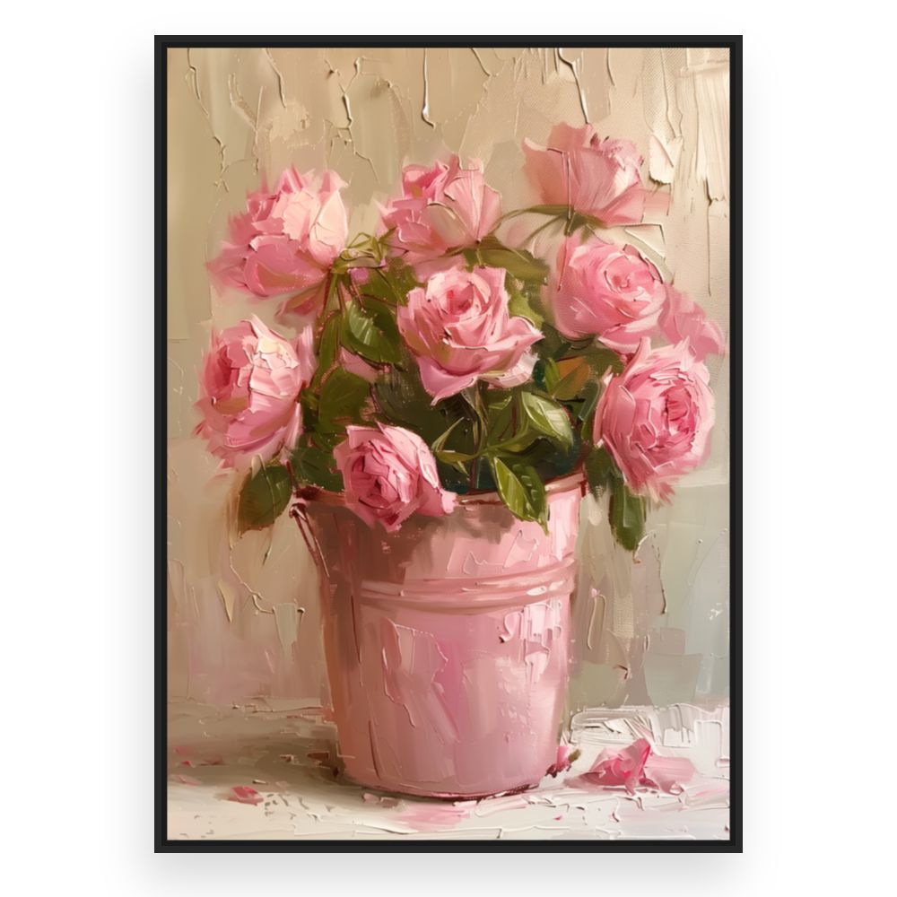 Toile Élégance florale – toile cadre noir (slide 3)
