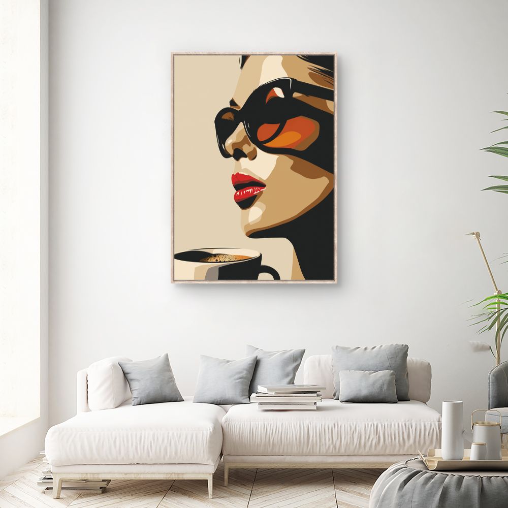 Toile "Élégance caféinée"