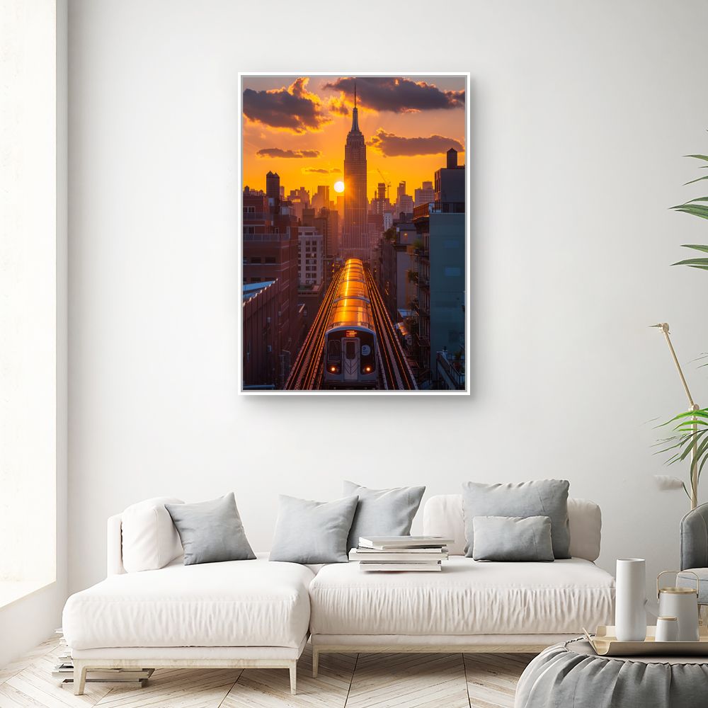 Toile "Coucher de soleil urbain"
