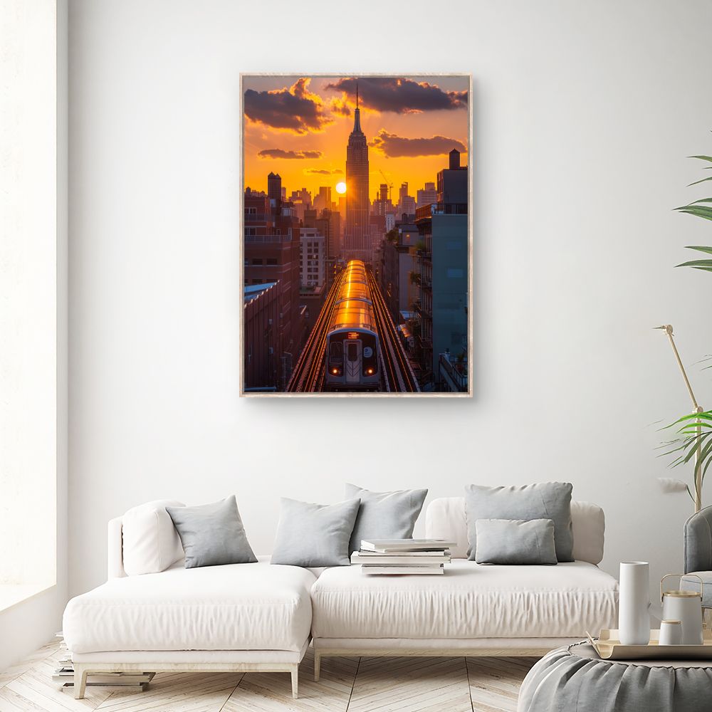 Toile "Coucher de soleil urbain"