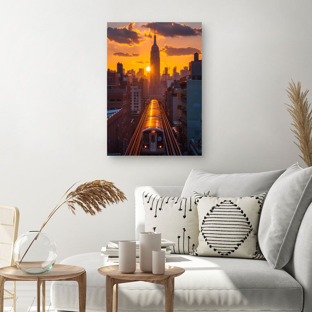 Toile "Coucher de soleil urbain"