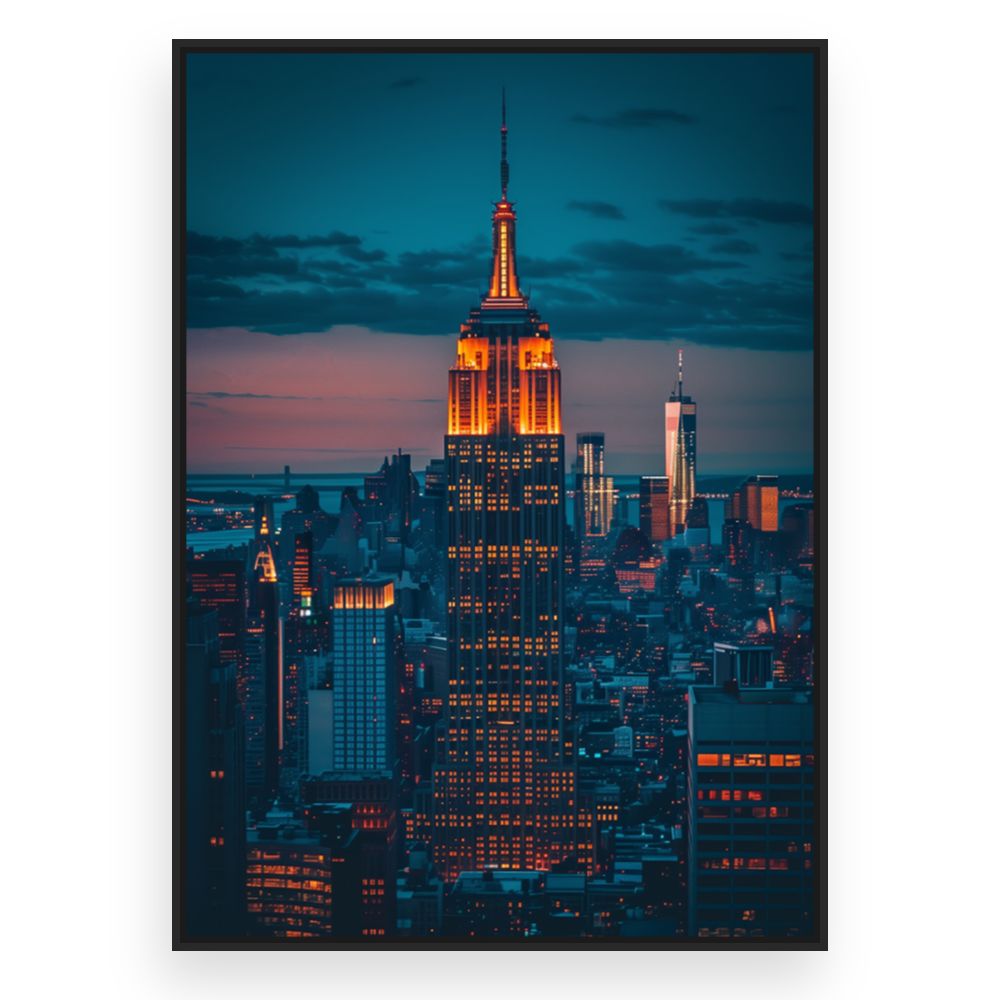 Toile Skyline lumineuse – toile cadre noir (slide 3)