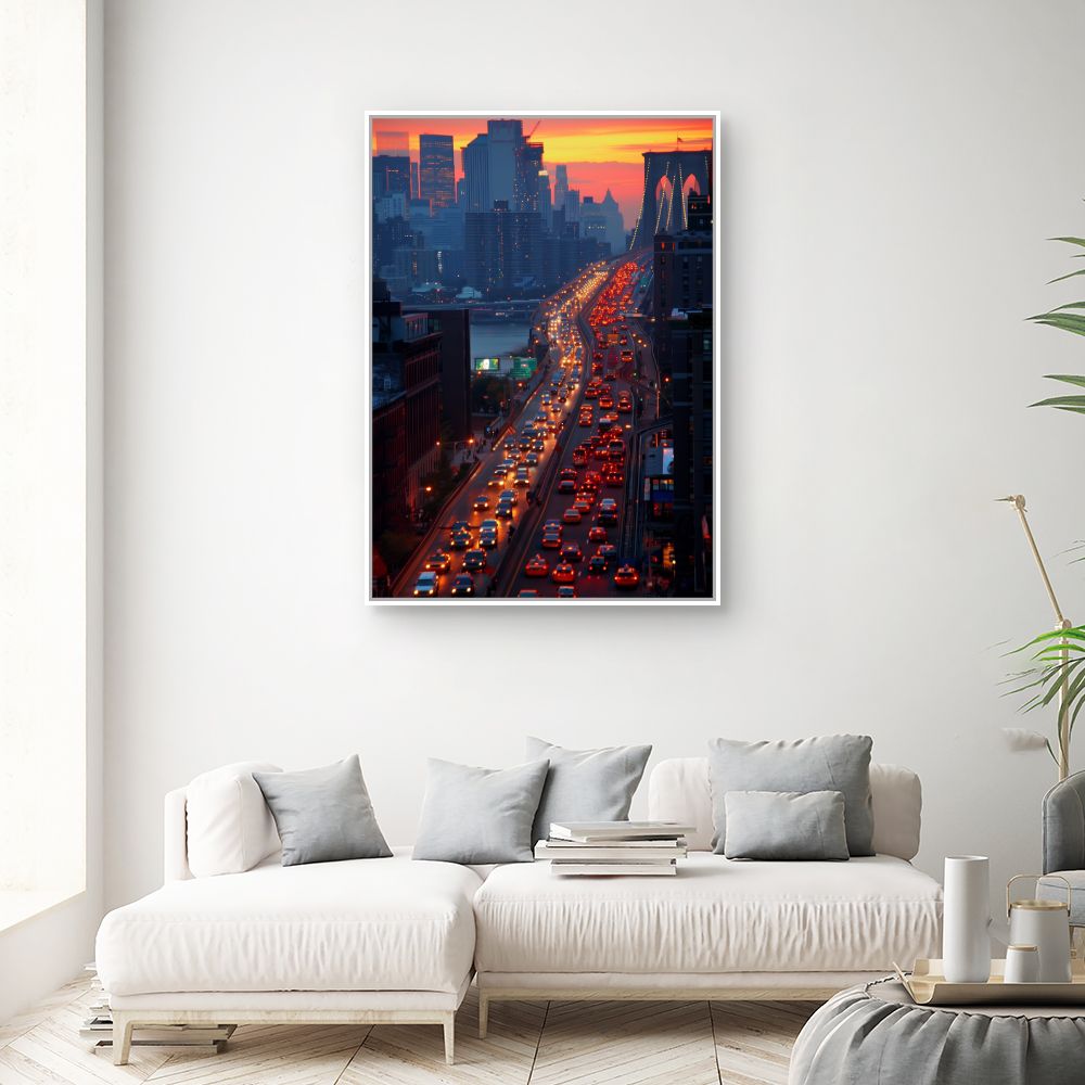 Toile "Coucher de soleil urbain"