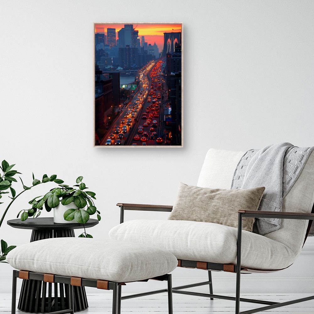 Toile "Coucher de soleil urbain"
