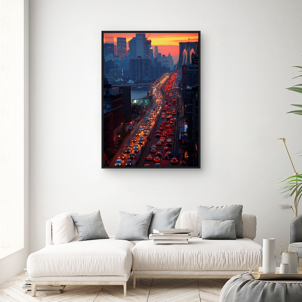Toile "Coucher de soleil urbain"