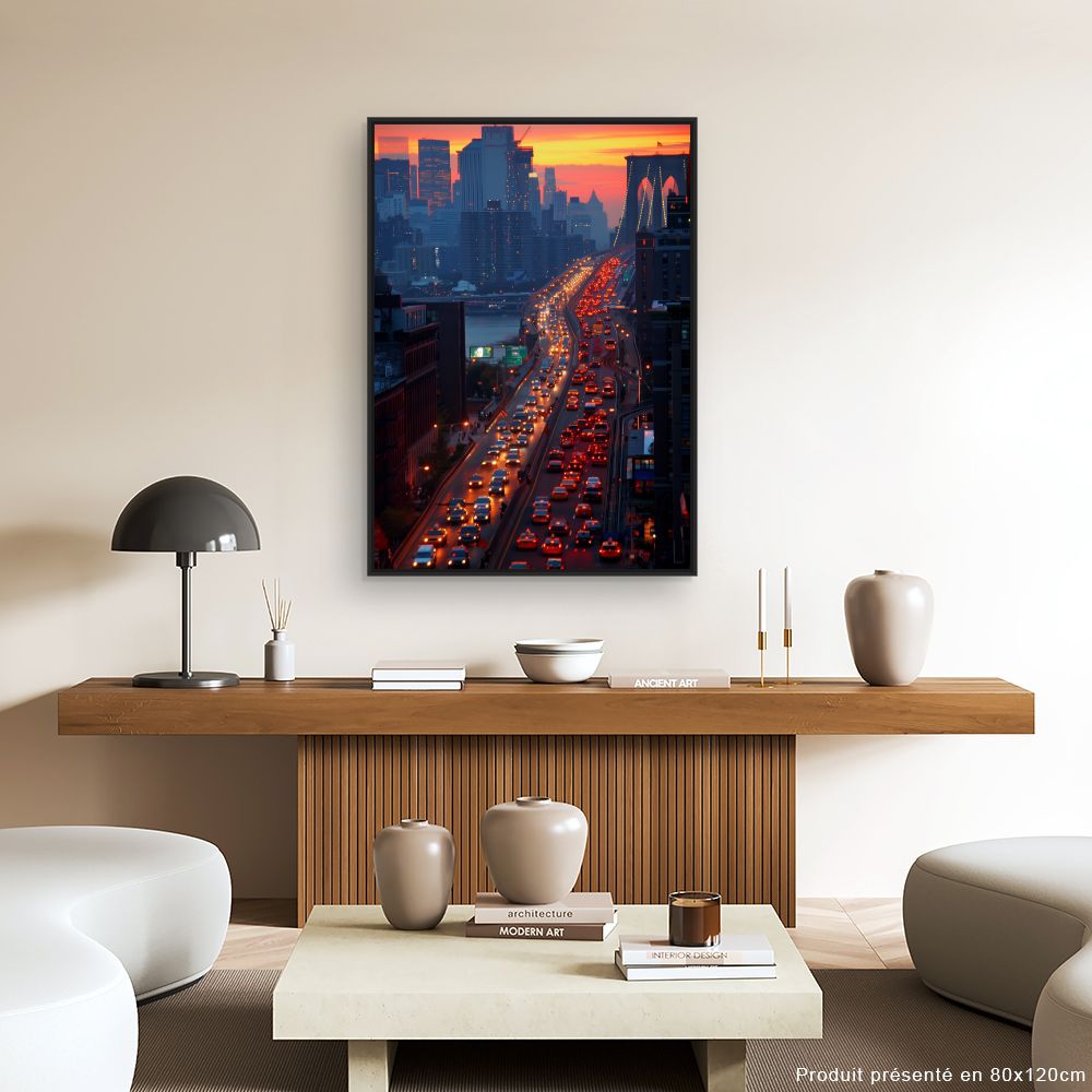 Toile "Coucher de soleil urbain"
