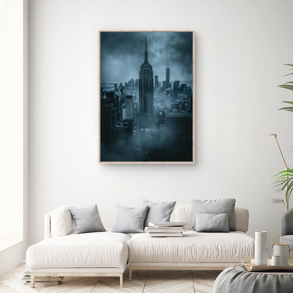 Toile "Ville sous la brume"