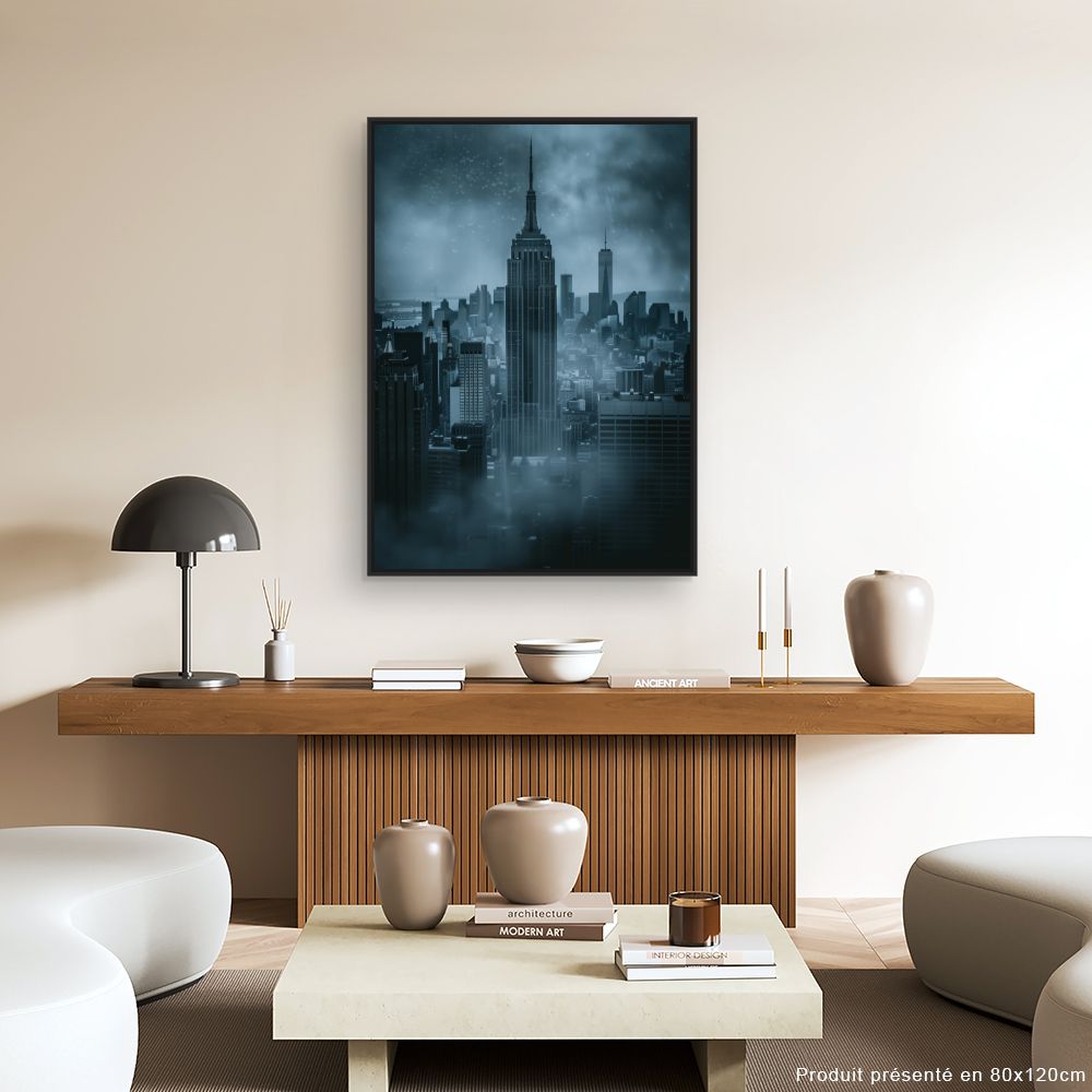Toile "Ville sous la brume"