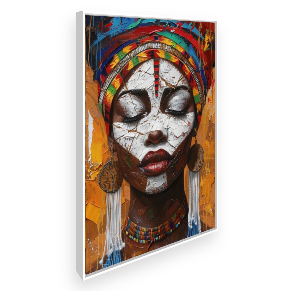 Toile Beauté ethnique vibrante – toile cadre blanc (slide 2)