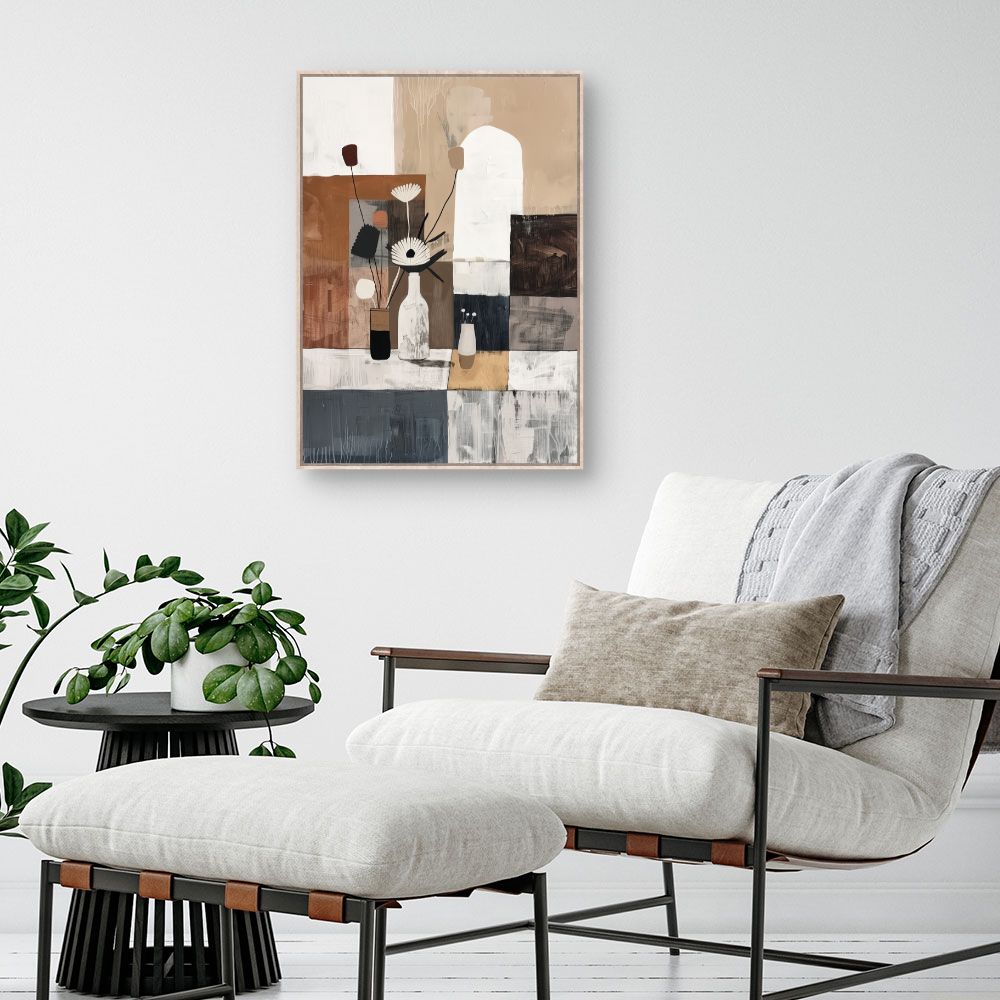 Schilderij "Elegante abstracte bloemen"