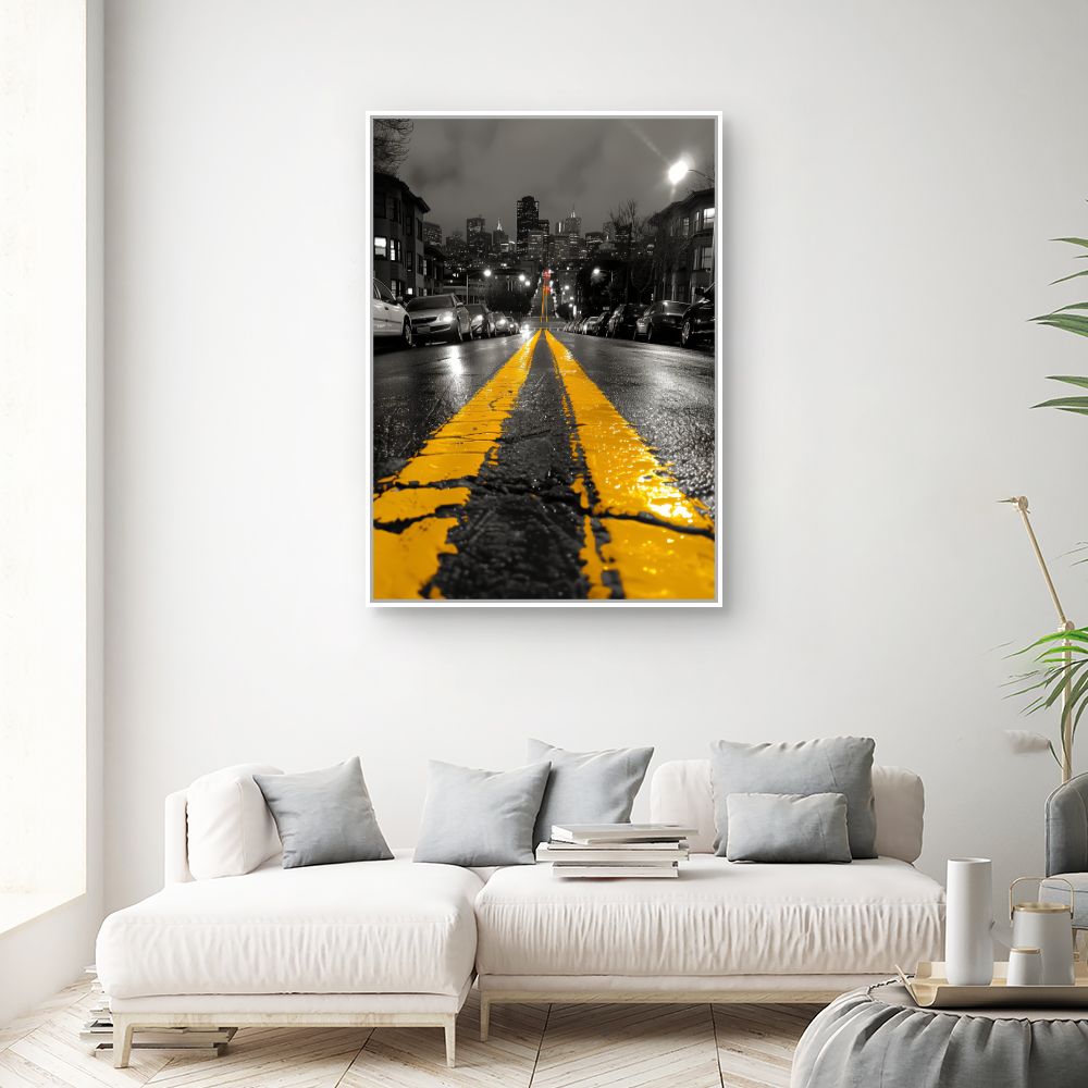Schilderij "Stedelijke straat 's nachts"