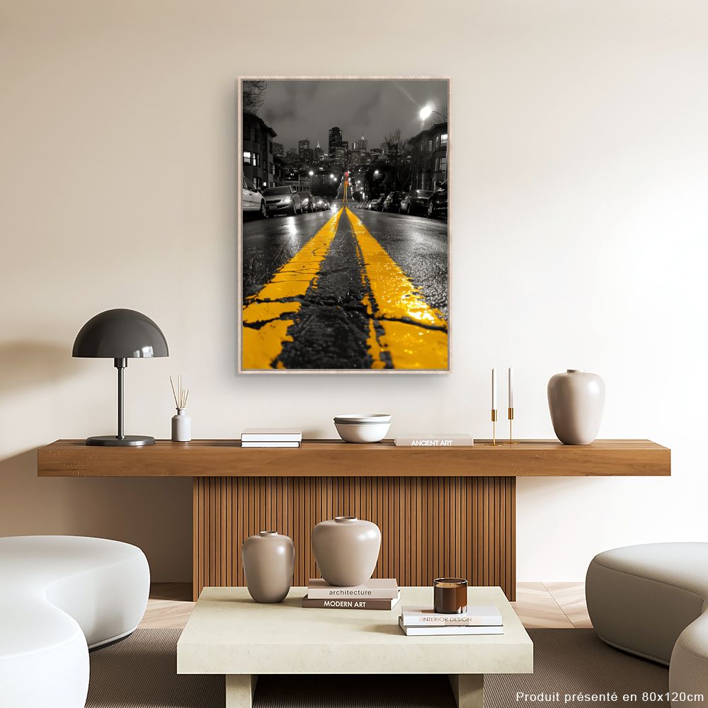 Schilderij "Stedelijke straat 's nachts"
