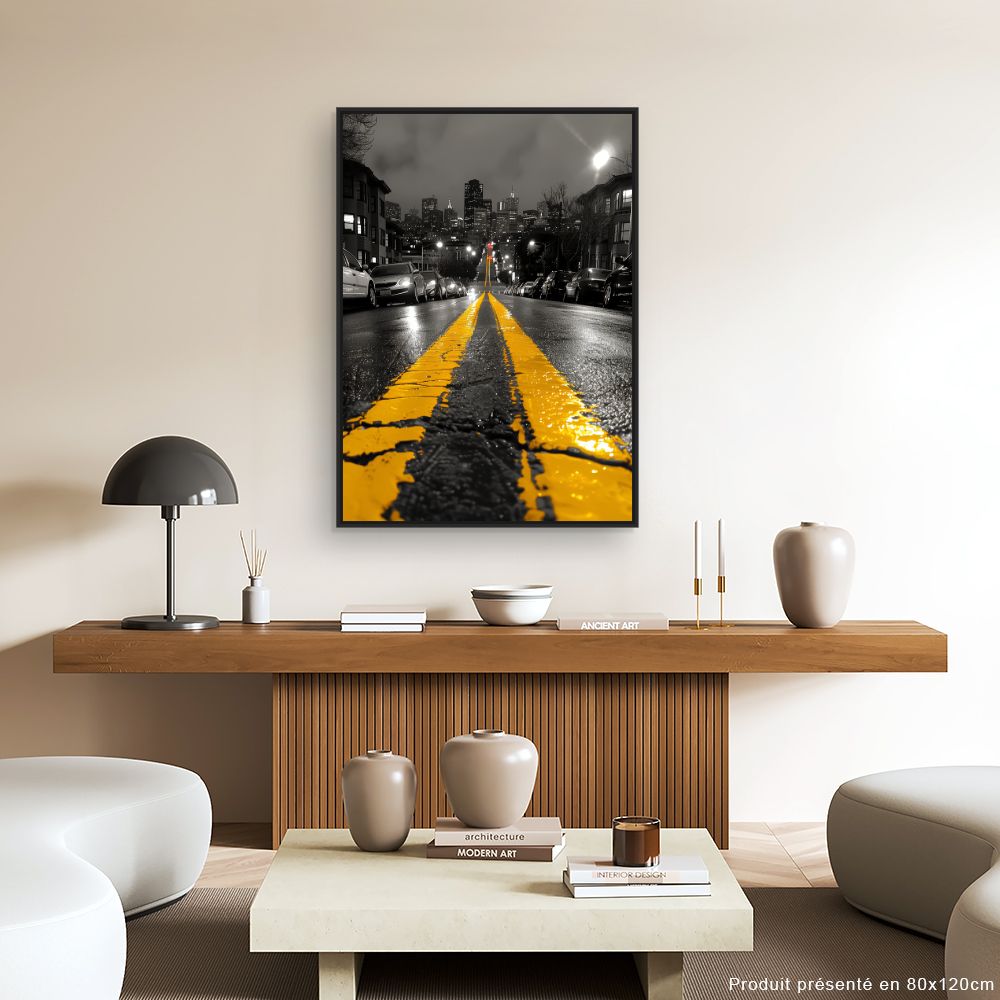 Schilderij "Stedelijke straat 's nachts"