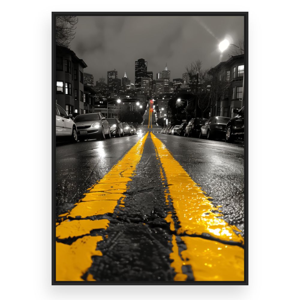 Toile Rue urbaine nocturne – toile cadre noir (slide 3)