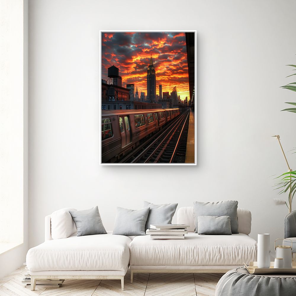 Toile "Coucher de soleil urbain"