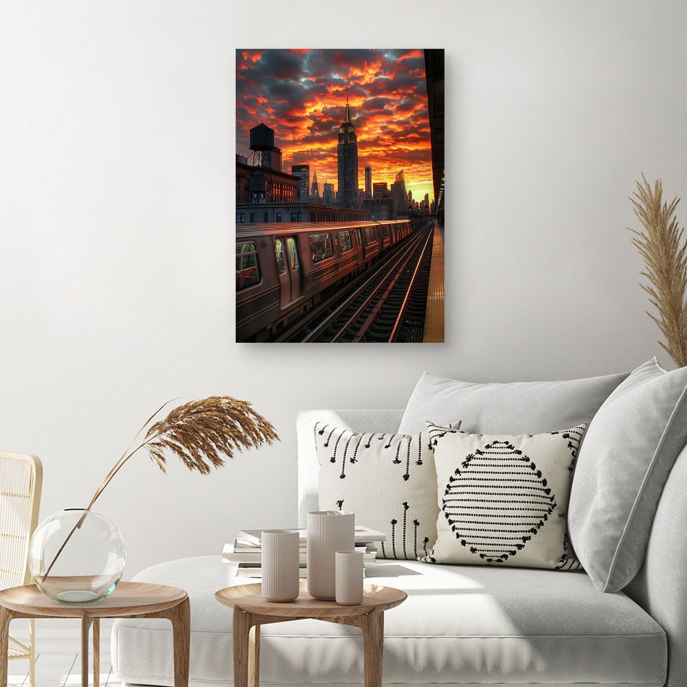 Toile "Coucher de soleil urbain"