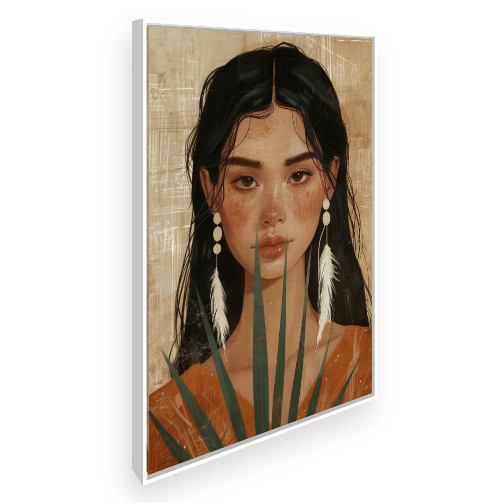 Toile Beauté exotique captivante – toile cadre blanc (slide 2)