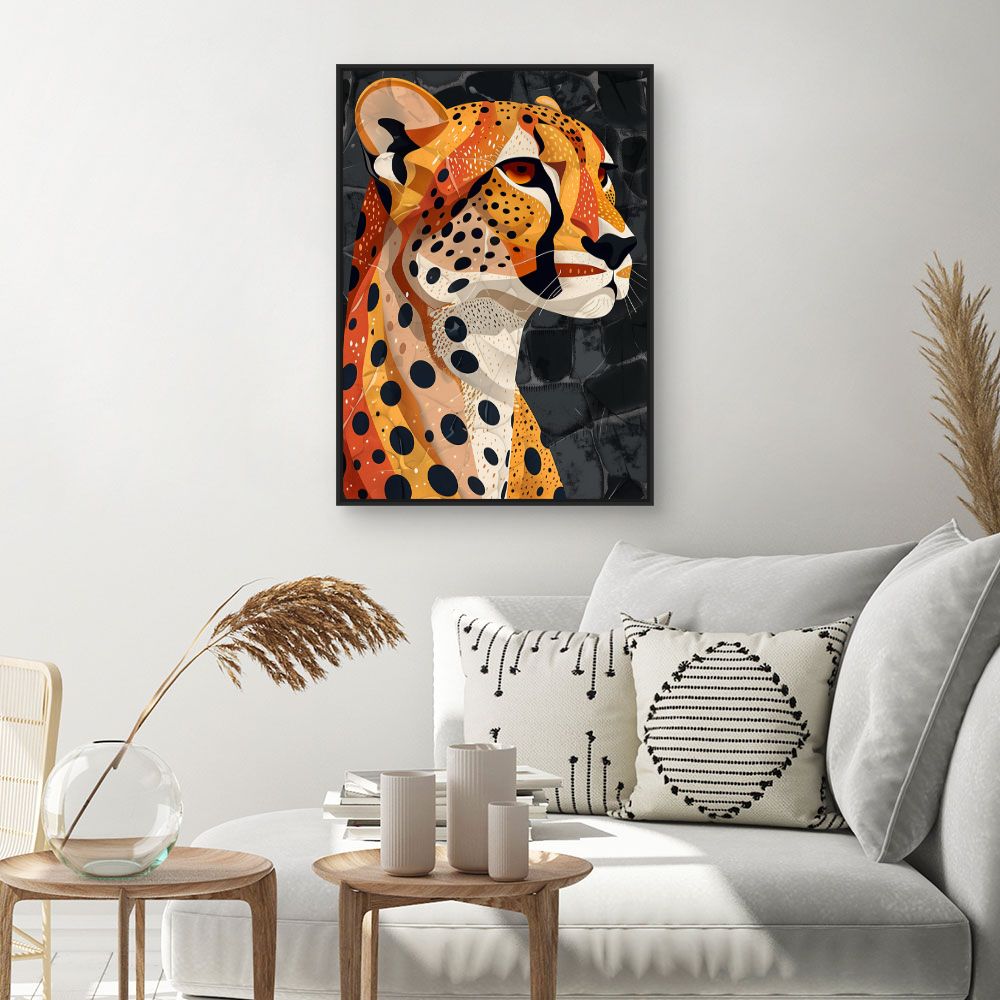 Toile "Élégant guépard stylisé"