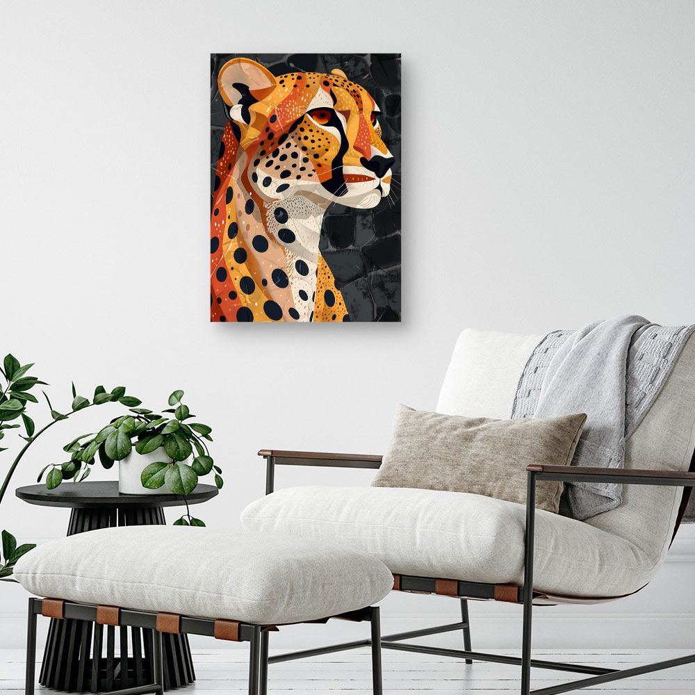 Toile "Élégant guépard stylisé"