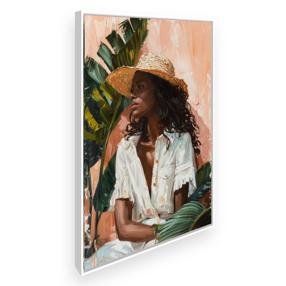 Toile Élégance estivale – toile cadre blanc (slide 2)