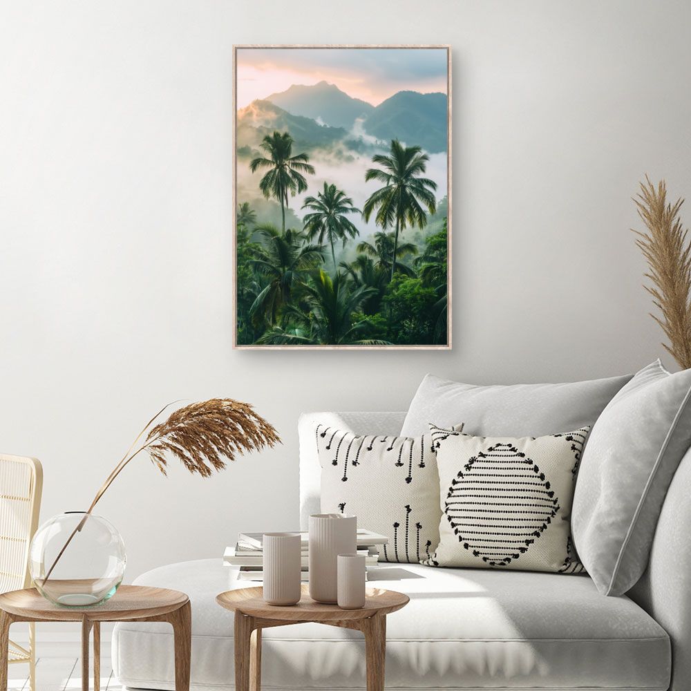 Toile Paysage tropical brumeux – toile cadre naturel (slide 1, 60×90)