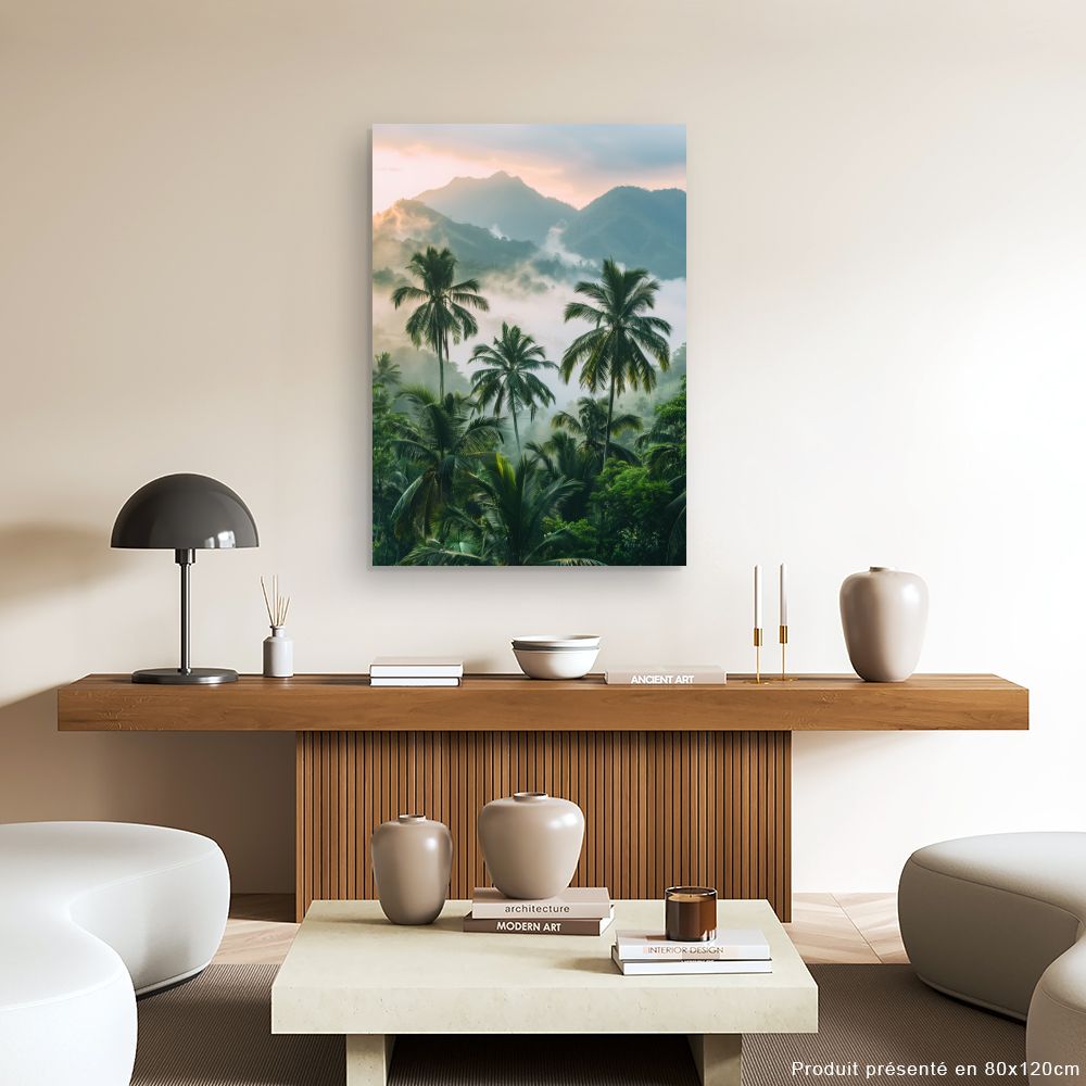 Toile "Paysage tropical brumeux"