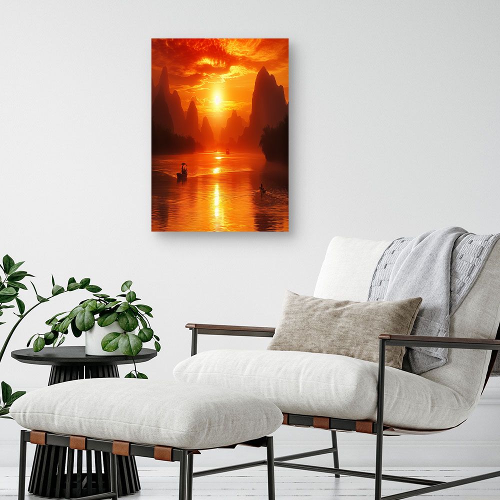 Schilderij "Betoverende zonsondergang"