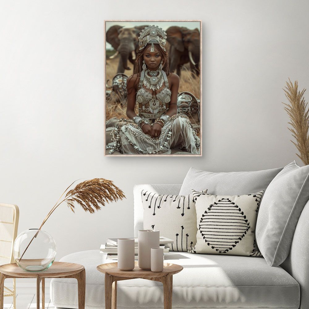Toile Élégance ethnique captivante – toile cadre naturel (slide 1, 60×90)