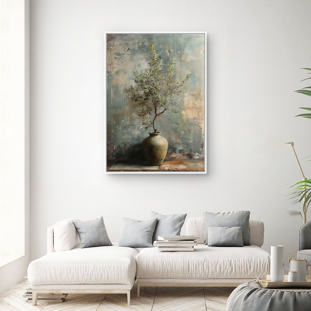 Schilderij "Elegante bloemrijke pottenbakkerij"
