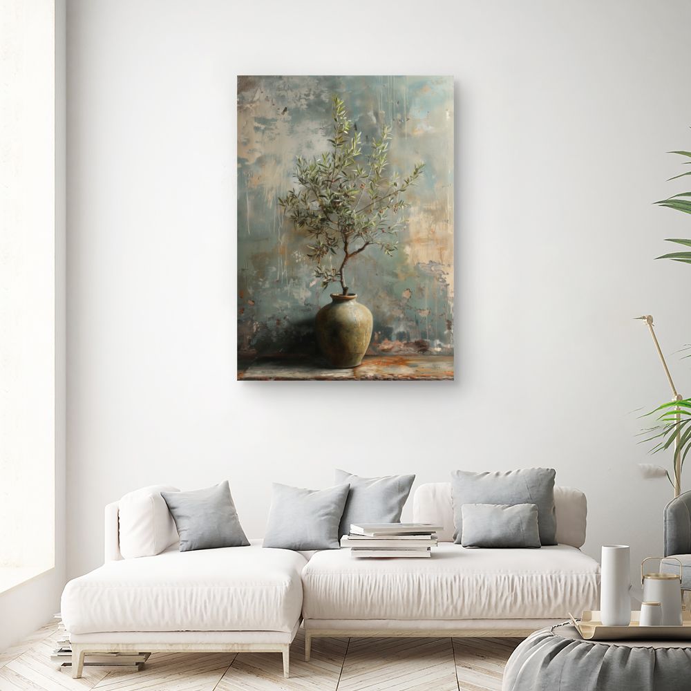 Schilderij "Elegante bloemrijke pottenbakkerij"