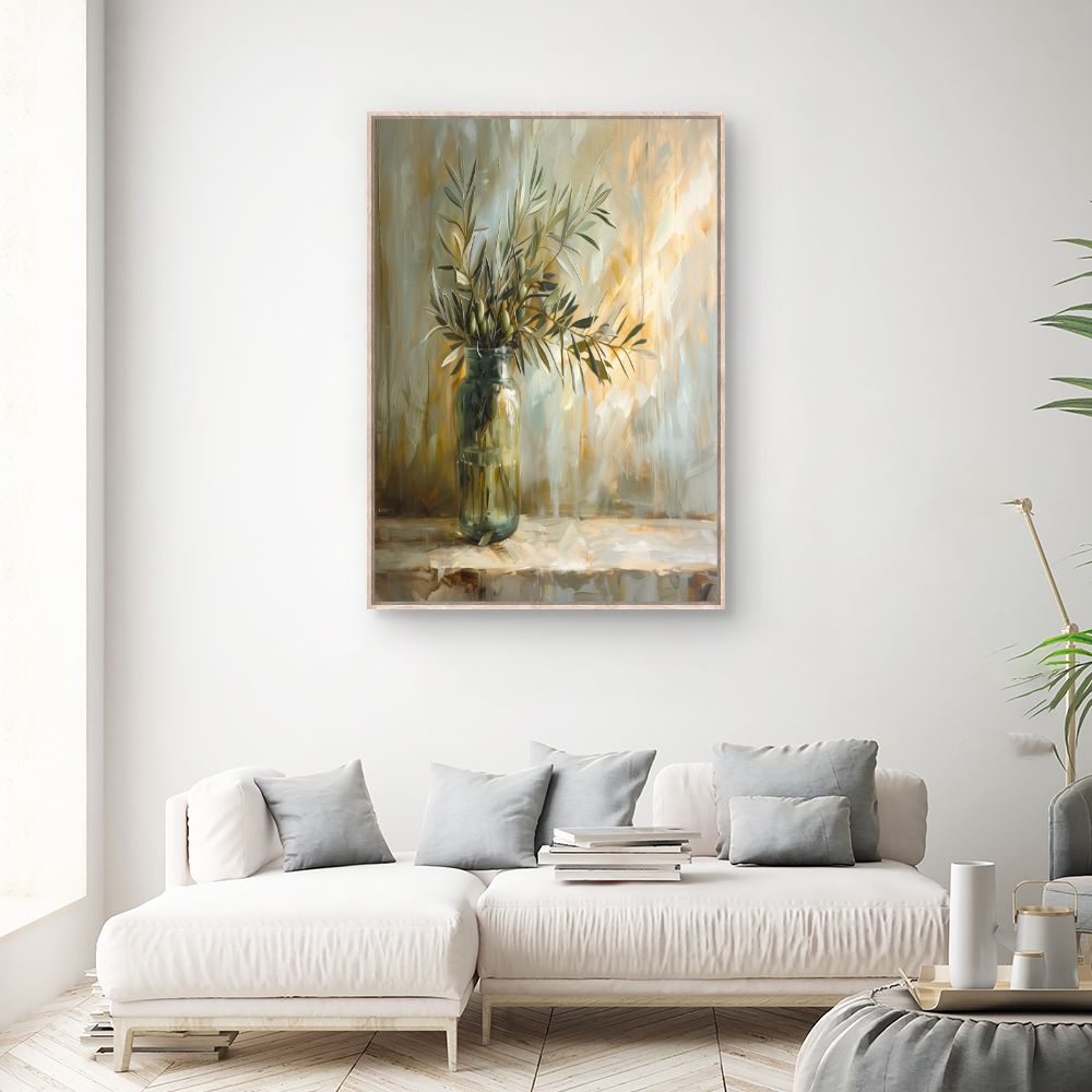 Schilderij "Rustgevend olijfboomblad"