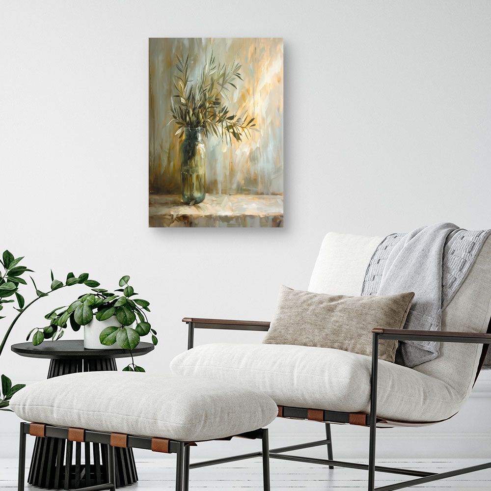 Schilderij "Rustgevend olijfboomblad"