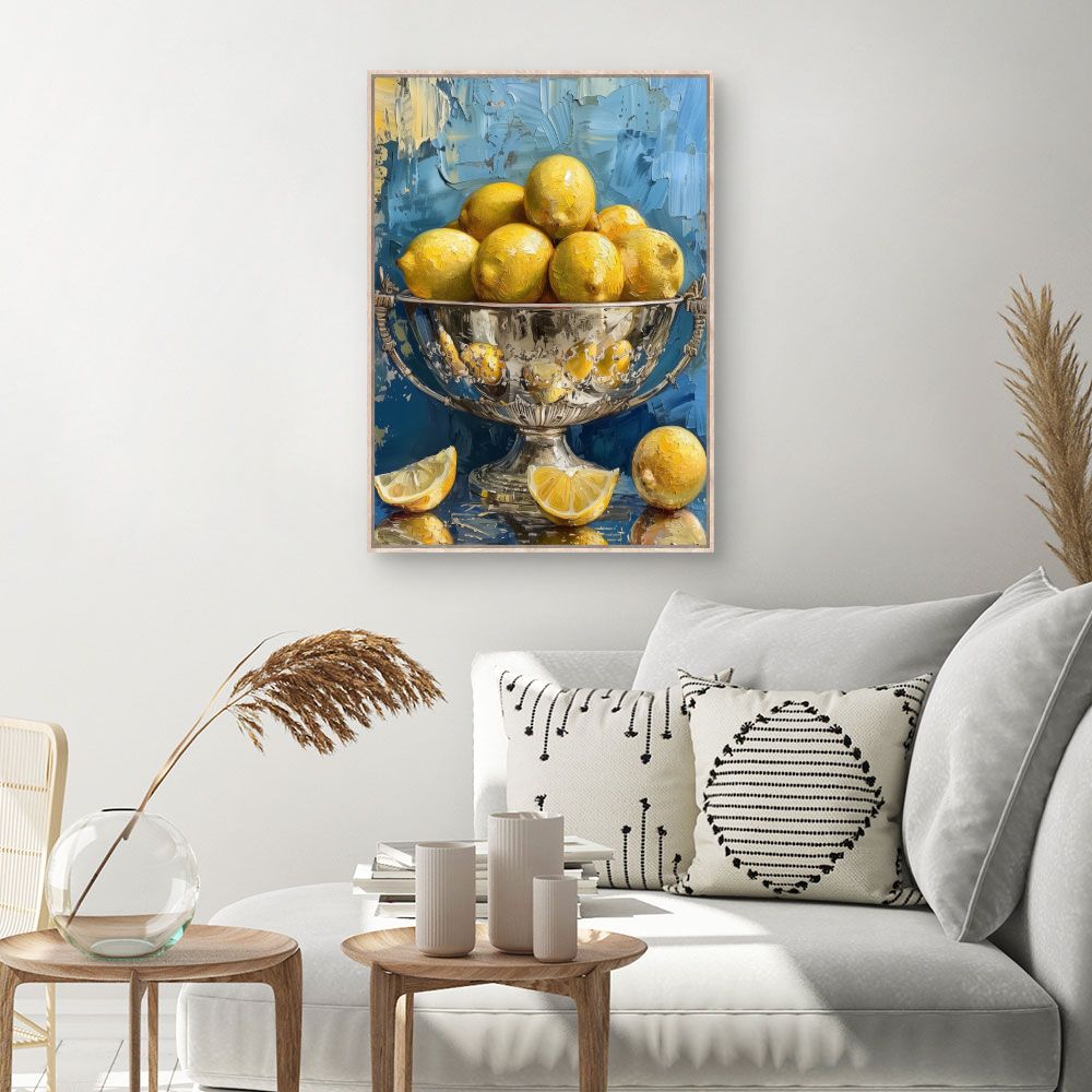 Toile Citron éclatant – toile cadre naturel (slide 1, 60×90)
