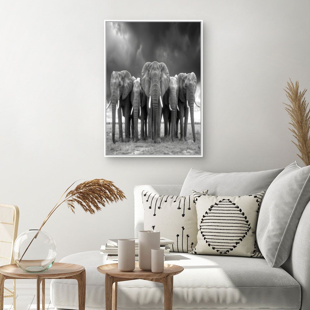 Toile "Éléphants majestueux"