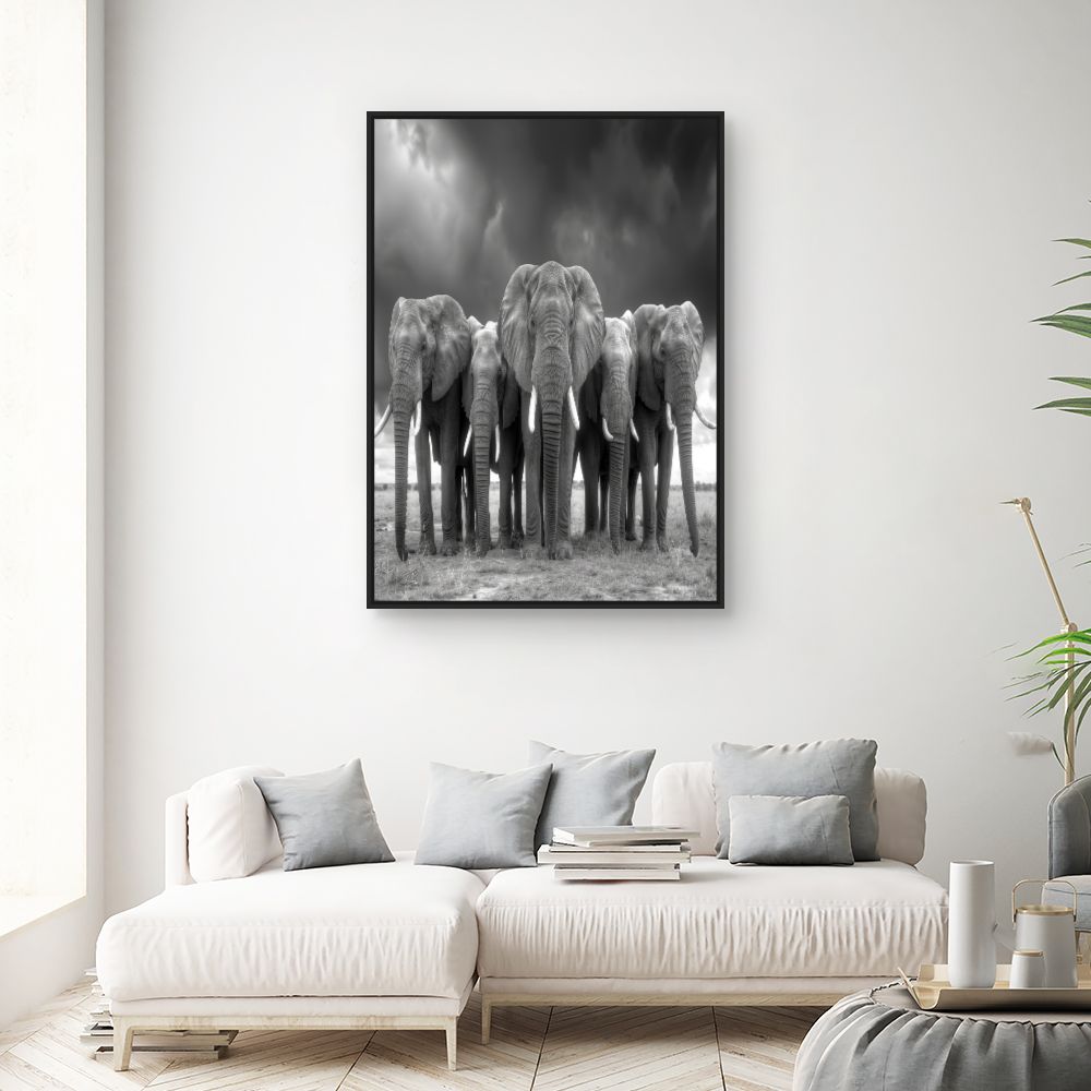 Toile "Éléphants majestueux"