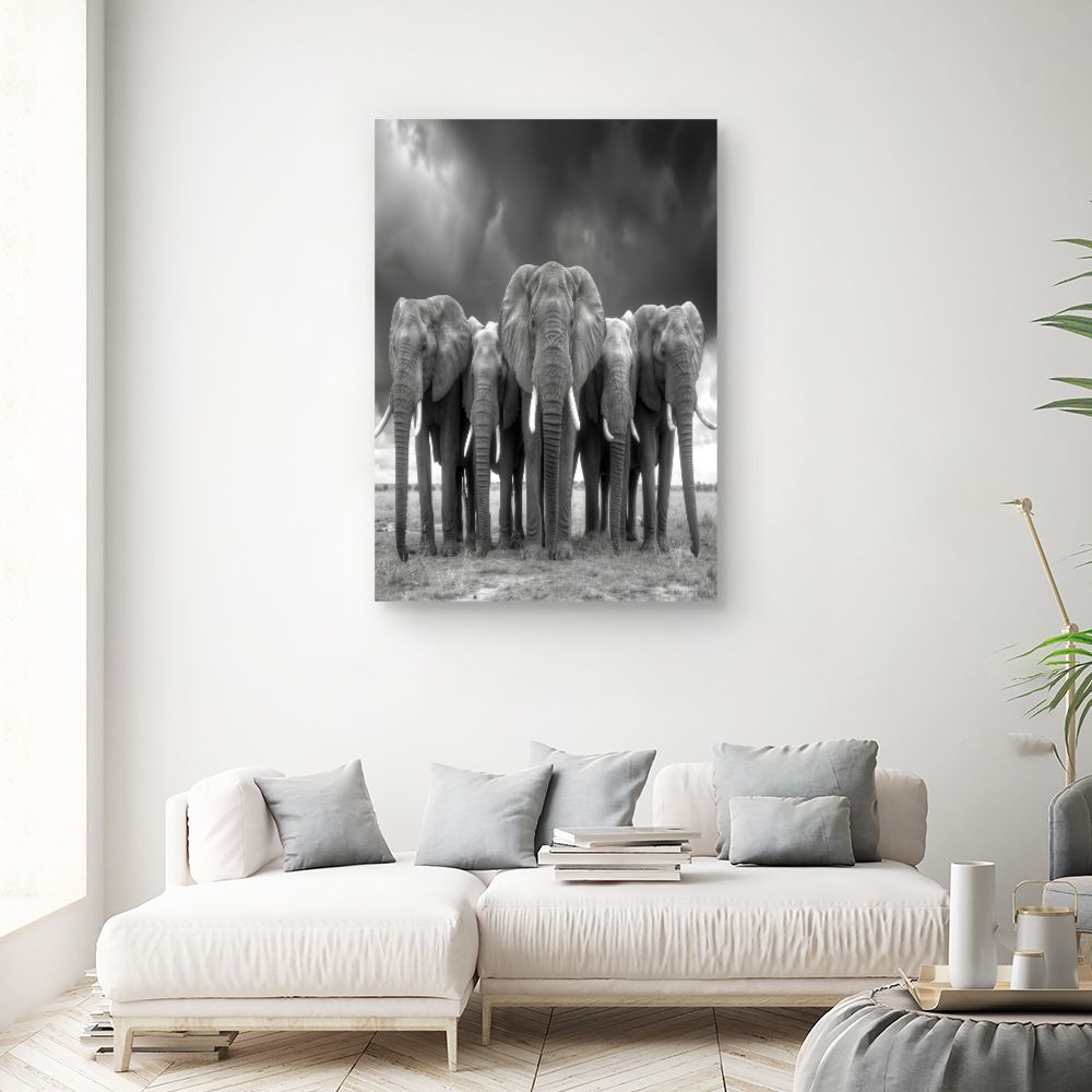 Toile "Éléphants majestueux"