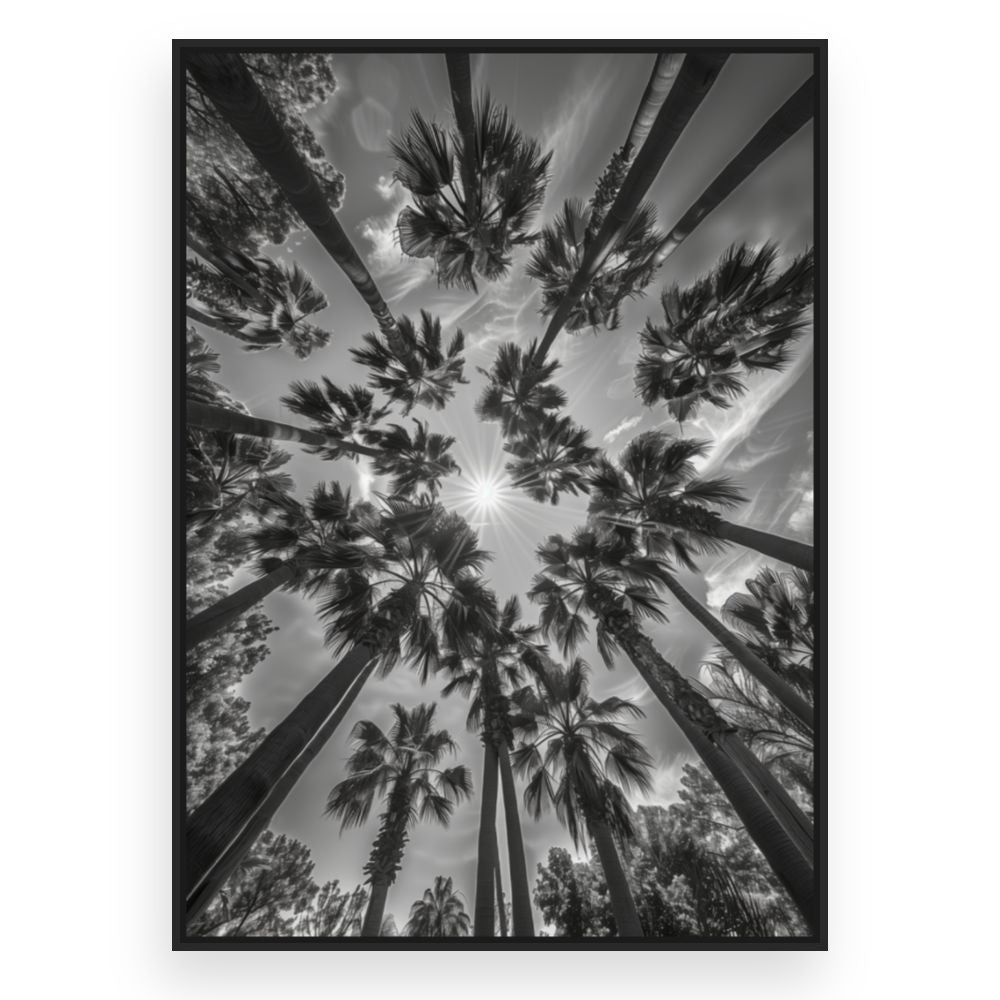 Toile Palmiers ensoleillés – toile cadre noir (slide 3)