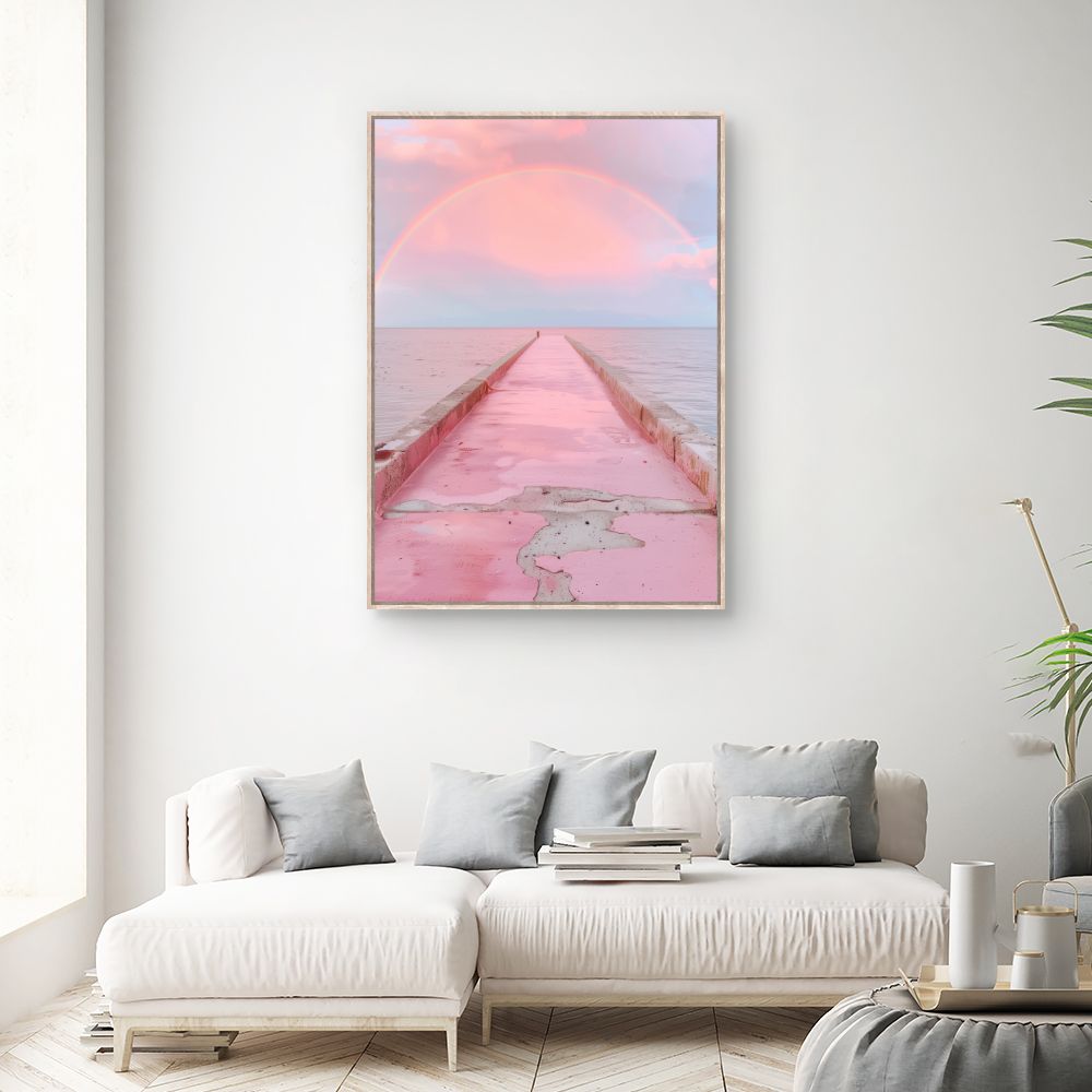 Toile "Pont pastel enchanté"