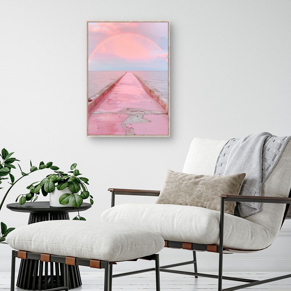 Toile "Pont pastel enchanté"