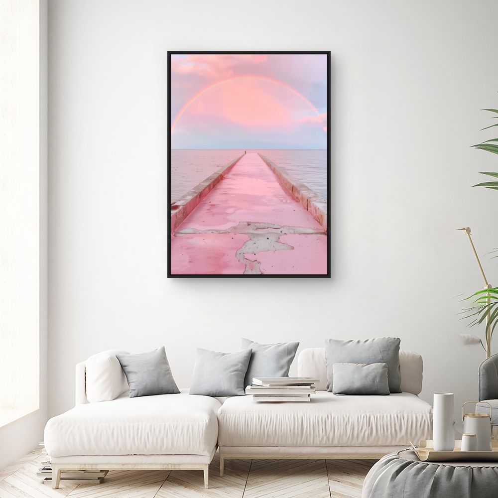 Toile "Pont pastel enchanté"