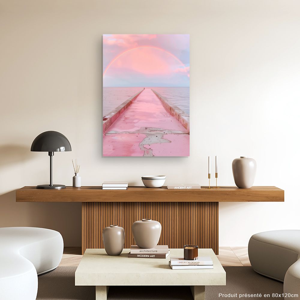 Toile "Pont pastel enchanté"