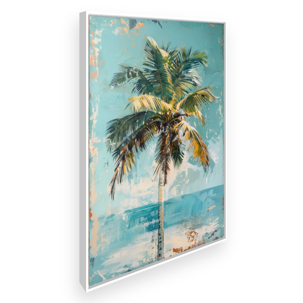 Toile Palmier tropical – toile cadre blanc (slide 2)