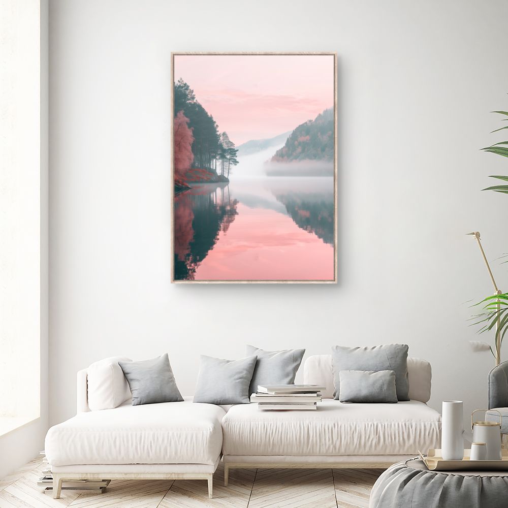 Schilderij "Vreedzame pastelweerspiegeling"
