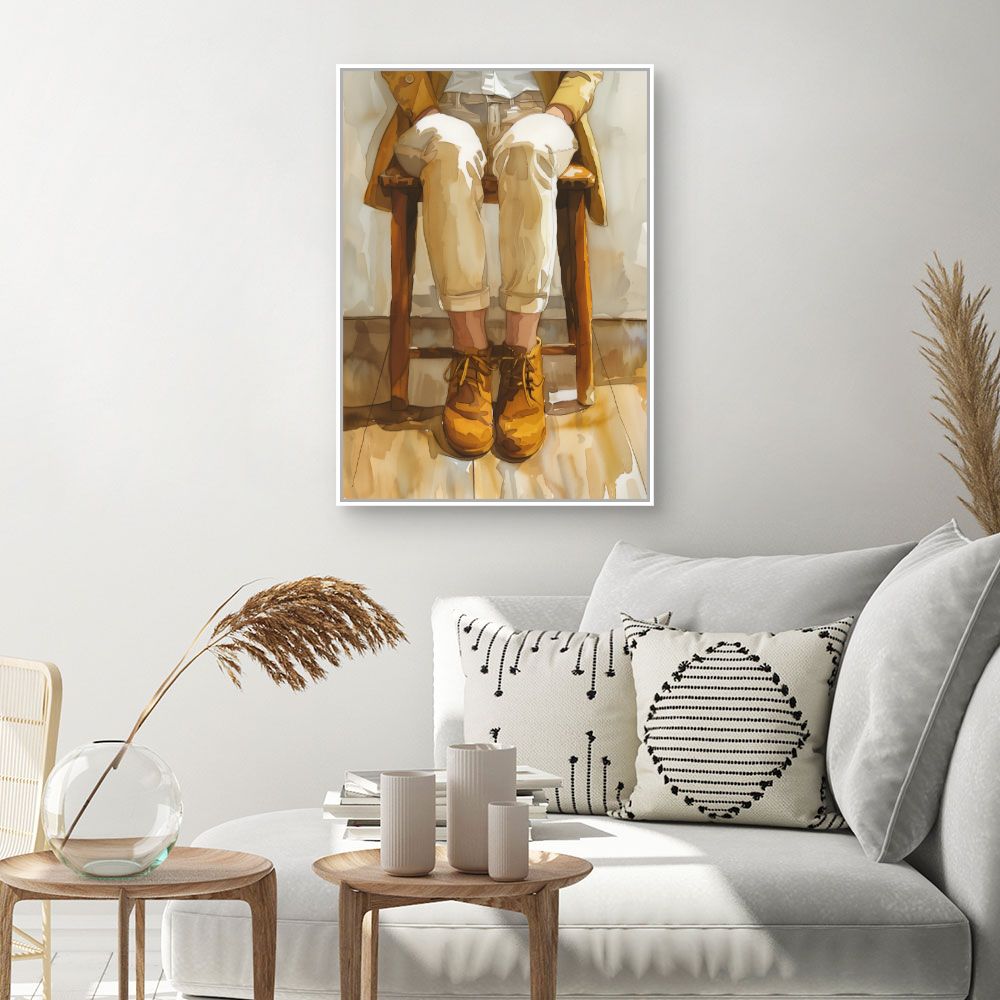 Toile "Silhouette élégante assise"