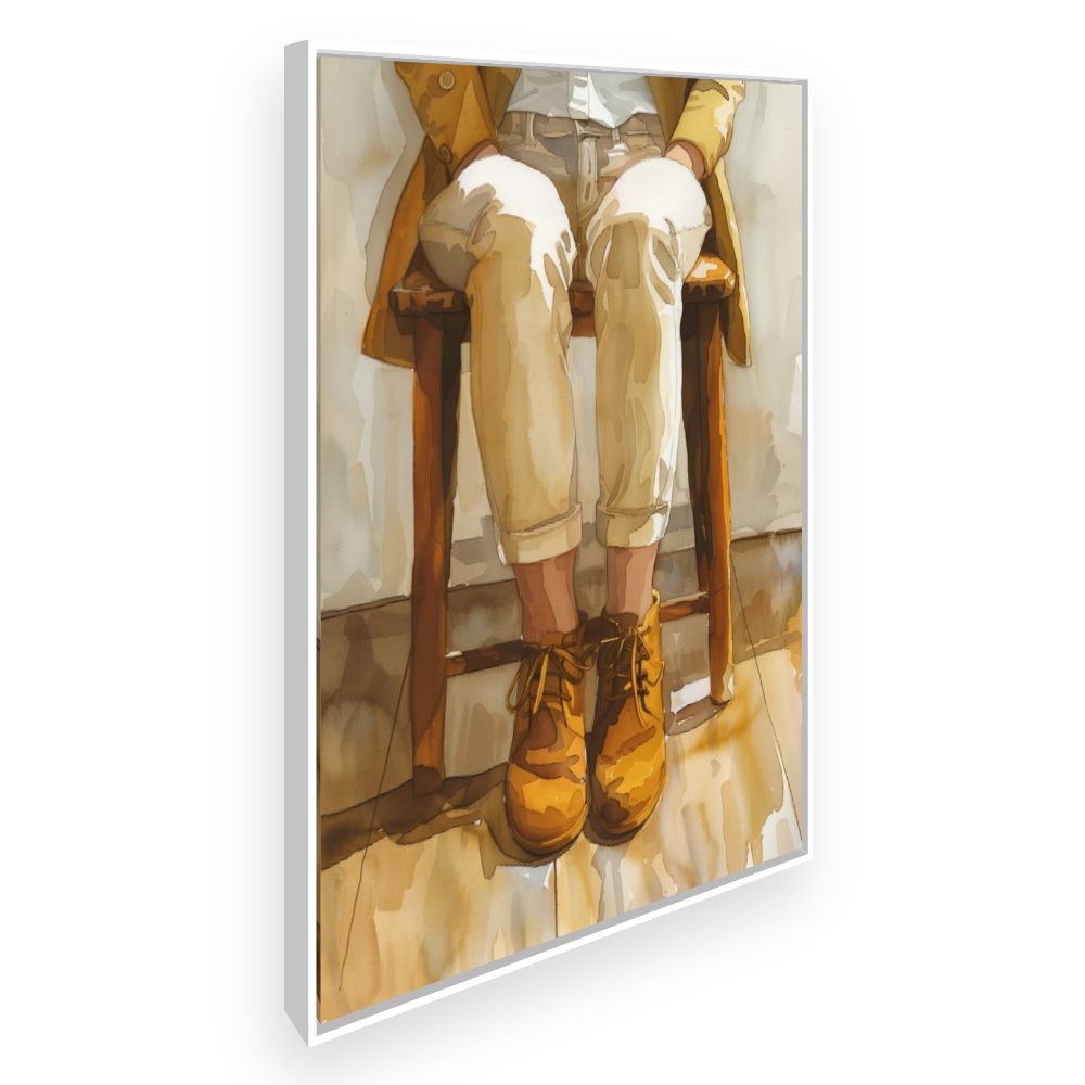 Toile Silhouette élégante assise – toile cadre blanc (slide 2)