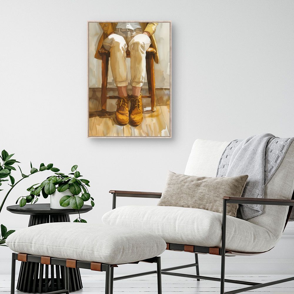 Toile "Silhouette élégante assise"